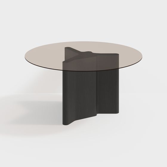 Sleek Low-Poly Round Table 3D model