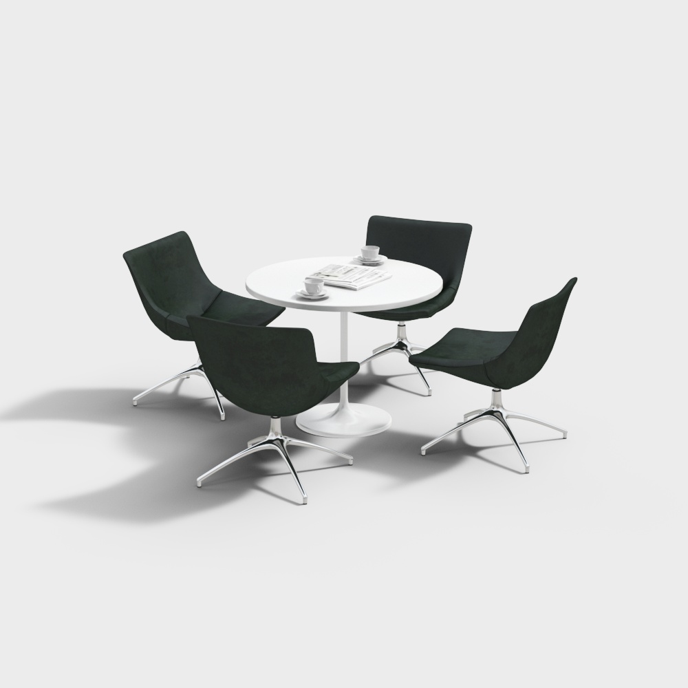 Modern Minimalist Conference Table and Chair Set