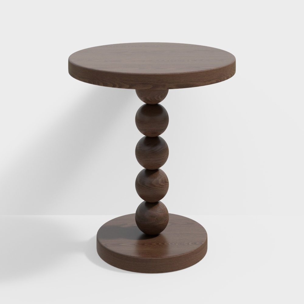 Cylindrical Wooden Table 3D Model – Minimalist Wood Design