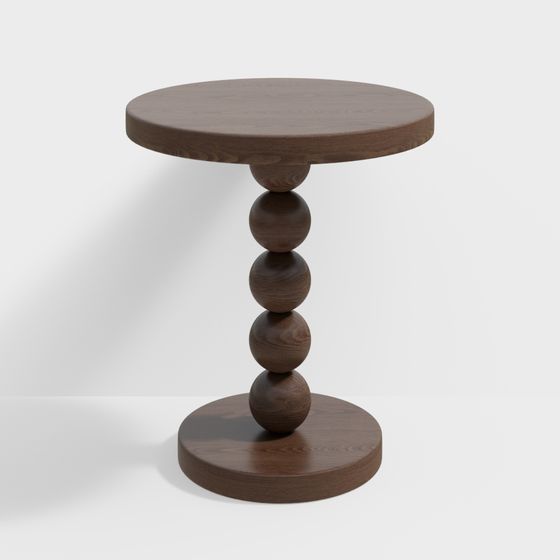 Cylindrical Wooden Table 3D model
