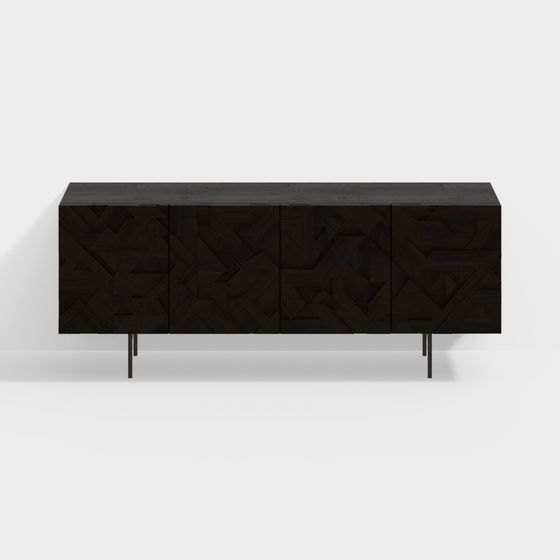 Geometric Charm Sideboard 3D model