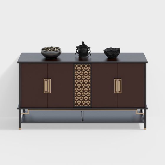 Vintage Luxury TV Cabinet 3D model