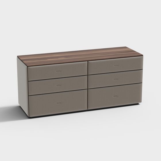 Modern 6-Drawer Storage Cabinet 3D model