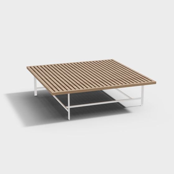 Wooden Slatted Coffee Table 3D model