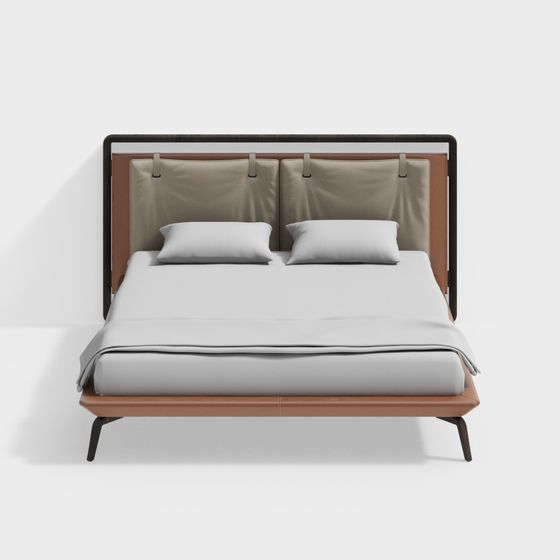 Elegant Low-Poly 3D Bed Model for Modern Interiors