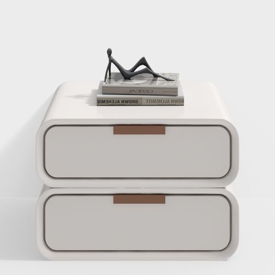 Minimalist Gray Nightstand 3D model