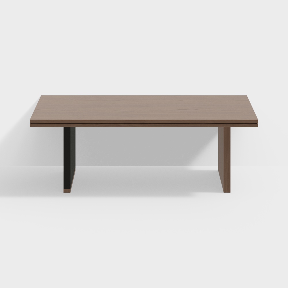Modern Solid Wood Dining Table Long Table Minimalist 3D Model ID_1152302127