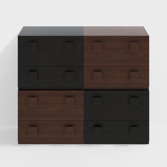 Bicolor Drawer Cabinet 3D model
