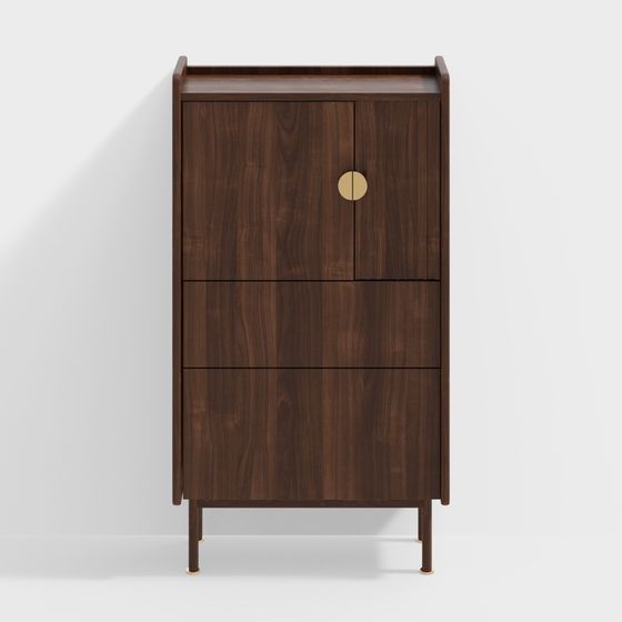 Mid-Century Style 3D Cabinet Model for Creative Projects