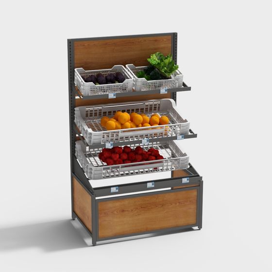 Supermarket Produce Stand 3D model