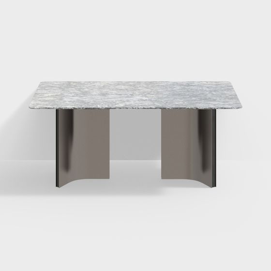 Minimalist Marble Dining Table 3D model