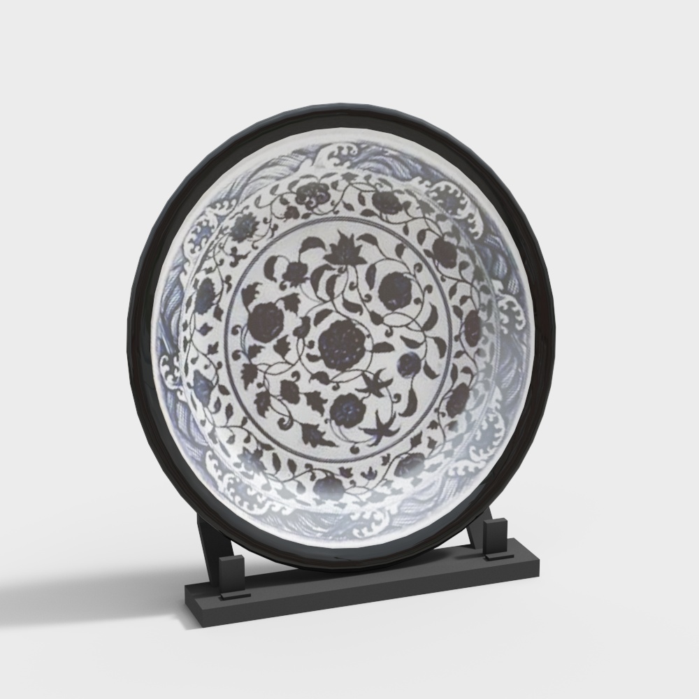 Chinese Blue and White Porcelain Plate Ornament