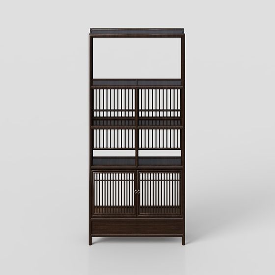 Elegant Chinese Style Bookshelf 3D model