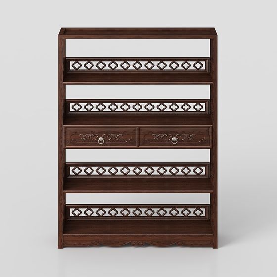 Charming Chinese Bookshelf 3D model for Contemporary Interiors