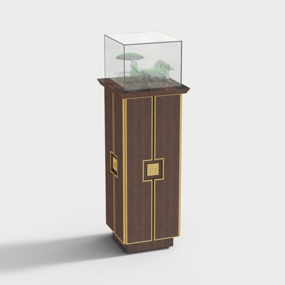 Elegant Vintage Display Cabinet 3D model for Art Projects