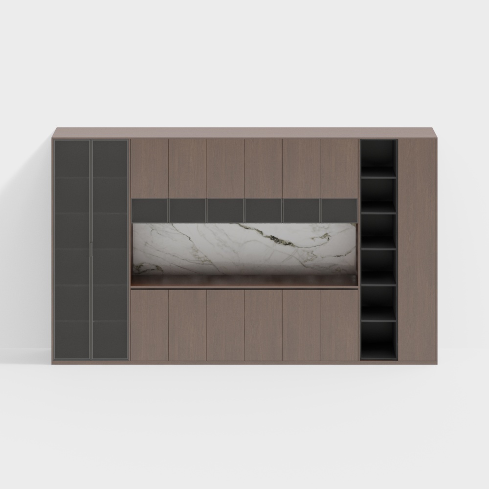 Antique Style Wabi-Sabi Wine Cabinet Sideboard