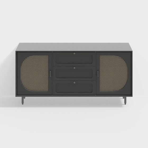 Urban Elegance Media Console 3D model for Creative Spaces