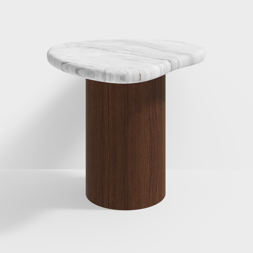 JA0509 Irregular Walnut Color Side Table