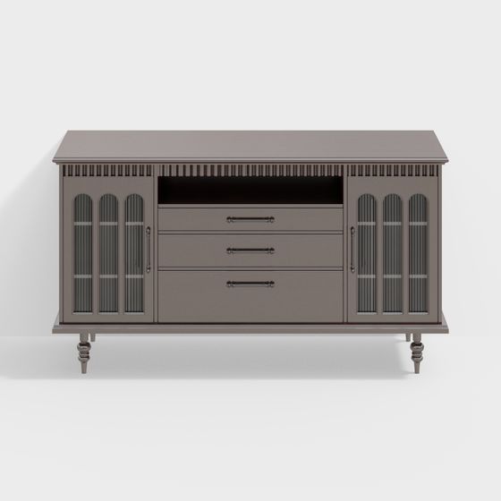 Retro Style TV Cabinet 3D Model