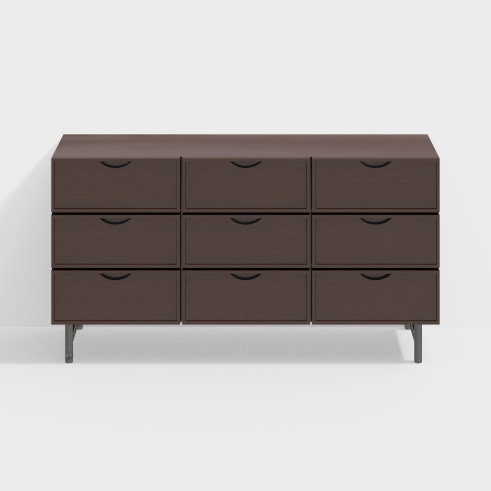 Cómoda de madera maciza rústica antigua