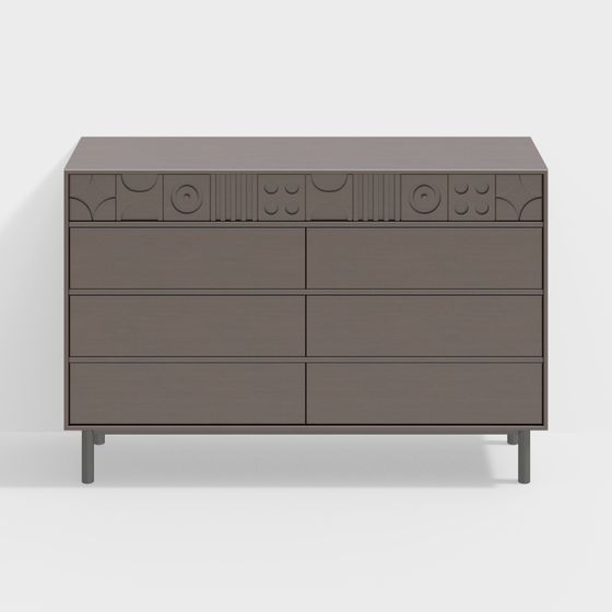 Mid-Century Modern Dresser 3D model for Creative Projects