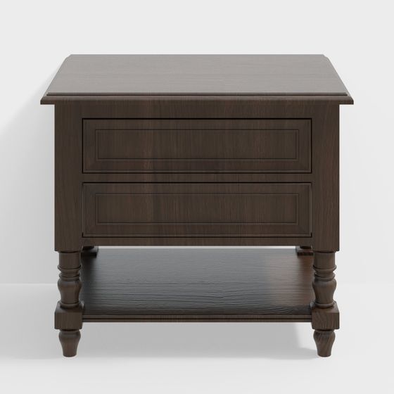 Stylish Wooden Nightstand 3D model