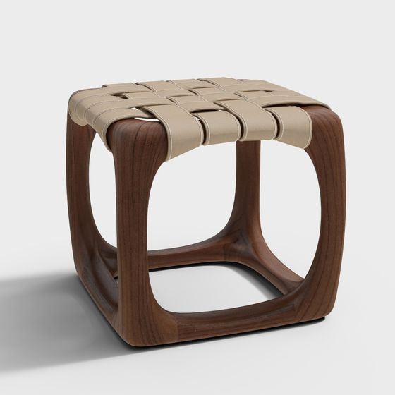 Woven Wooden Stool 3D model