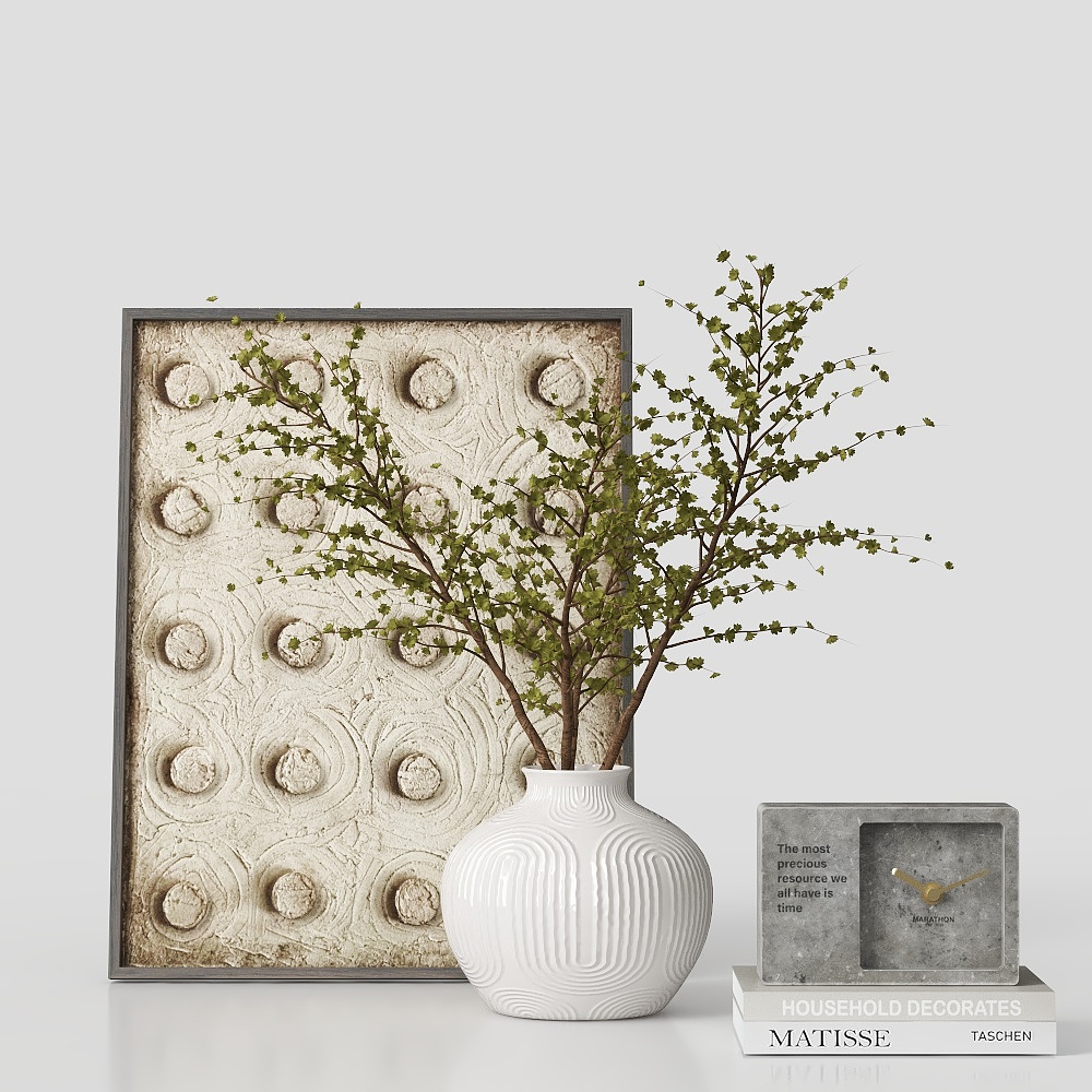 Frisches Blumen-Grünpflanzen-Ornament Set 016