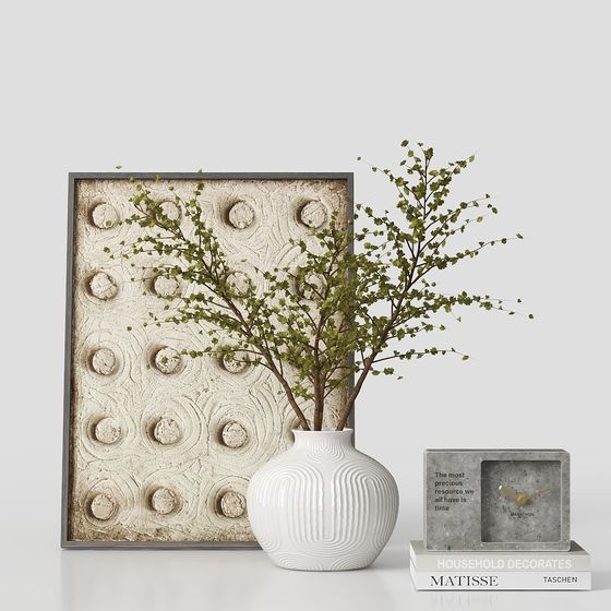 Frisches Blumen-Grünpflanzen-Ornament Set 016