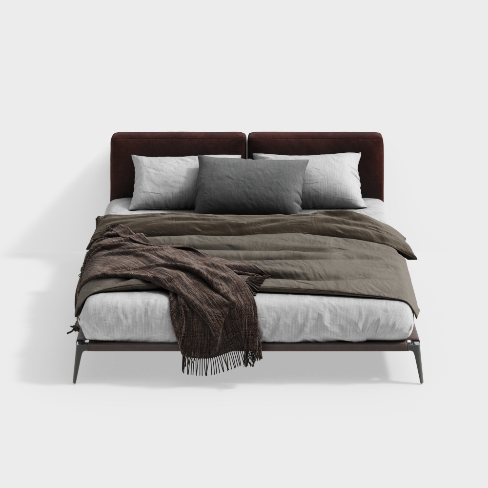 Modern Double Bed 3D Model ID_1145724008