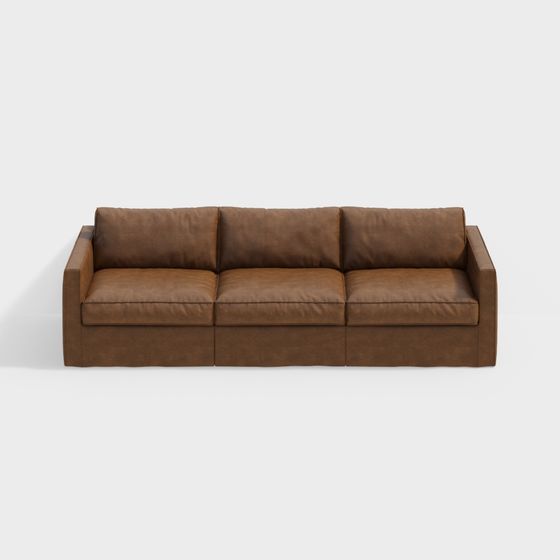 Modern Leather Couch 3D model