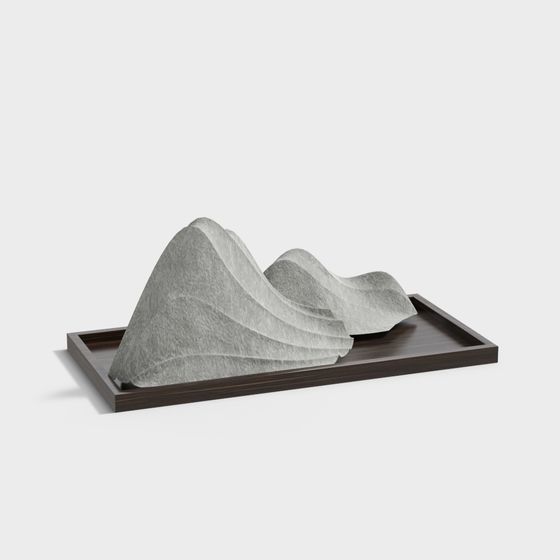 Detailed Grey Rock Hill 3D Model