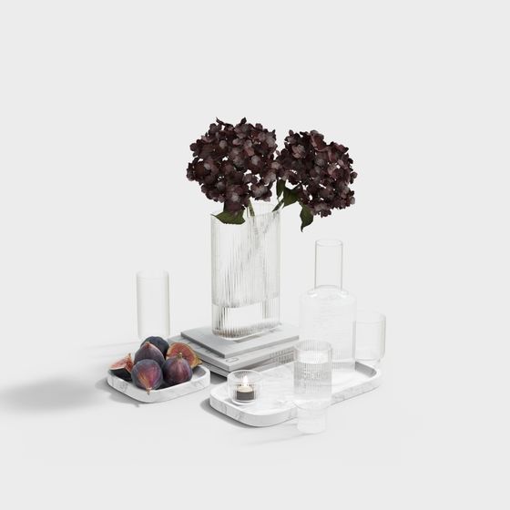 Elegant Living Room Decor 3D Model