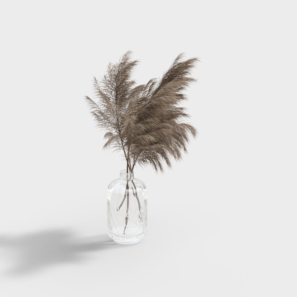 모던 마른 갈대 꽃병
