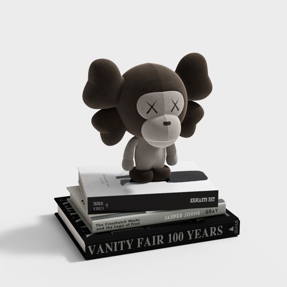 Playful Clown Monkey on Books 3D model