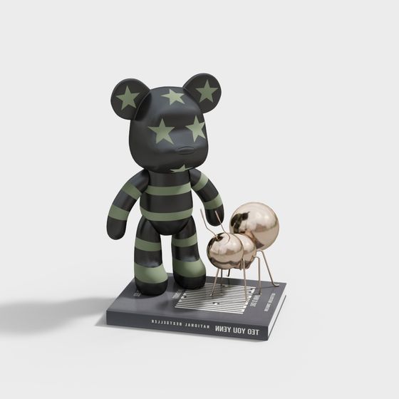 Camouflage Bear 3D model with Unique Patterns