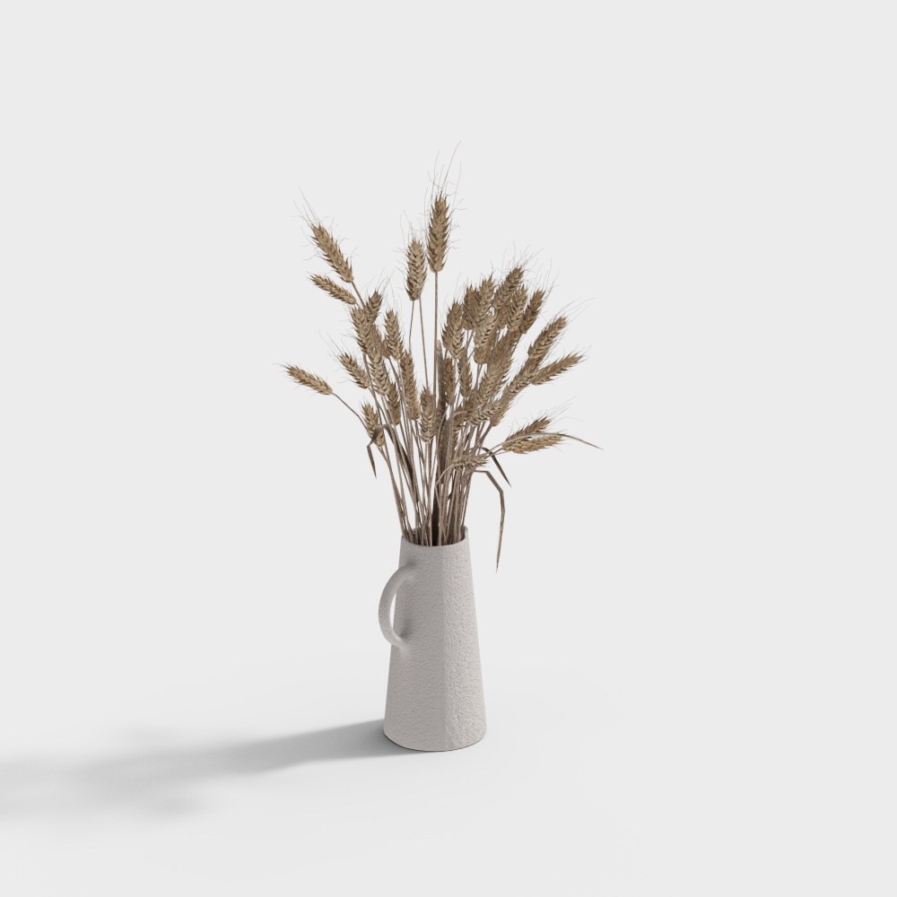 Vase with Dried Wheat Ear Decoration