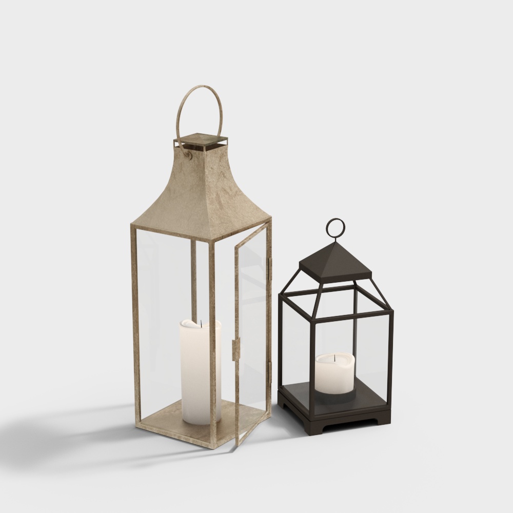 Elegant Low-Poly Candleholder Set – Gold & Black Design