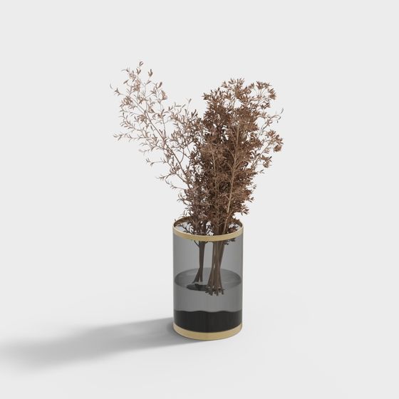 Dead Branch in Glass Vase 3D model