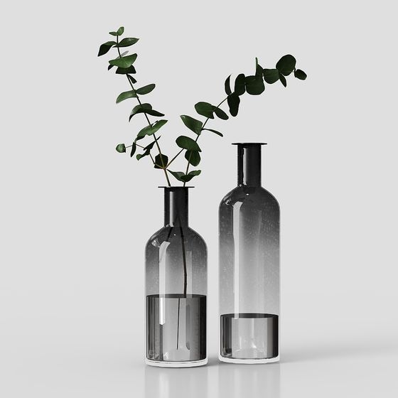 Elegant Minimalist Glass Vase 3D model