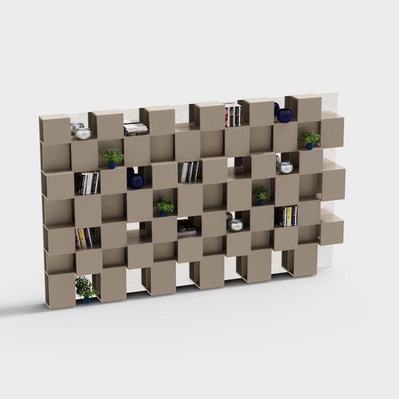 Sleek Modular Bookshelf 3D model for Creative Spaces