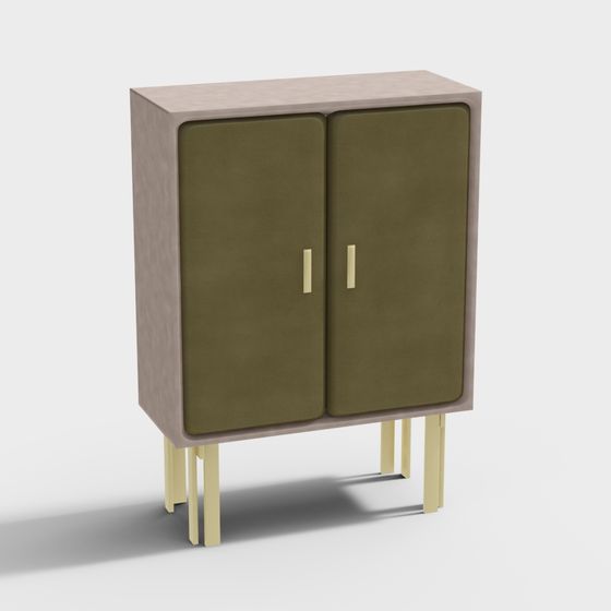 Stylish Minimalist Vintage-Inspired Cabinet 3D model