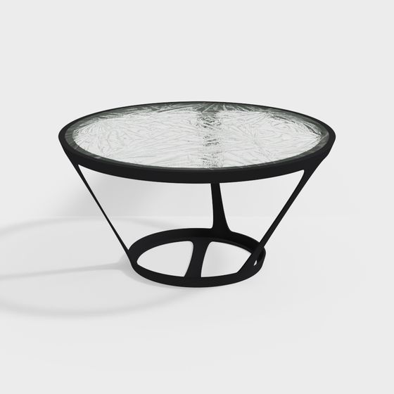 Modern Low-Poly Round Table 3D model