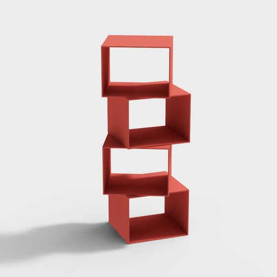 Unique S-Shaped Bookshelf 3D Model