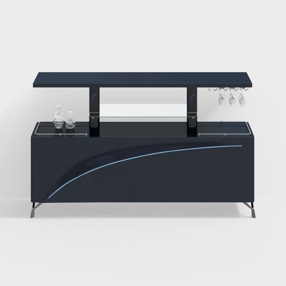 Stylish Bar Counter 3D model for Modern Interiors