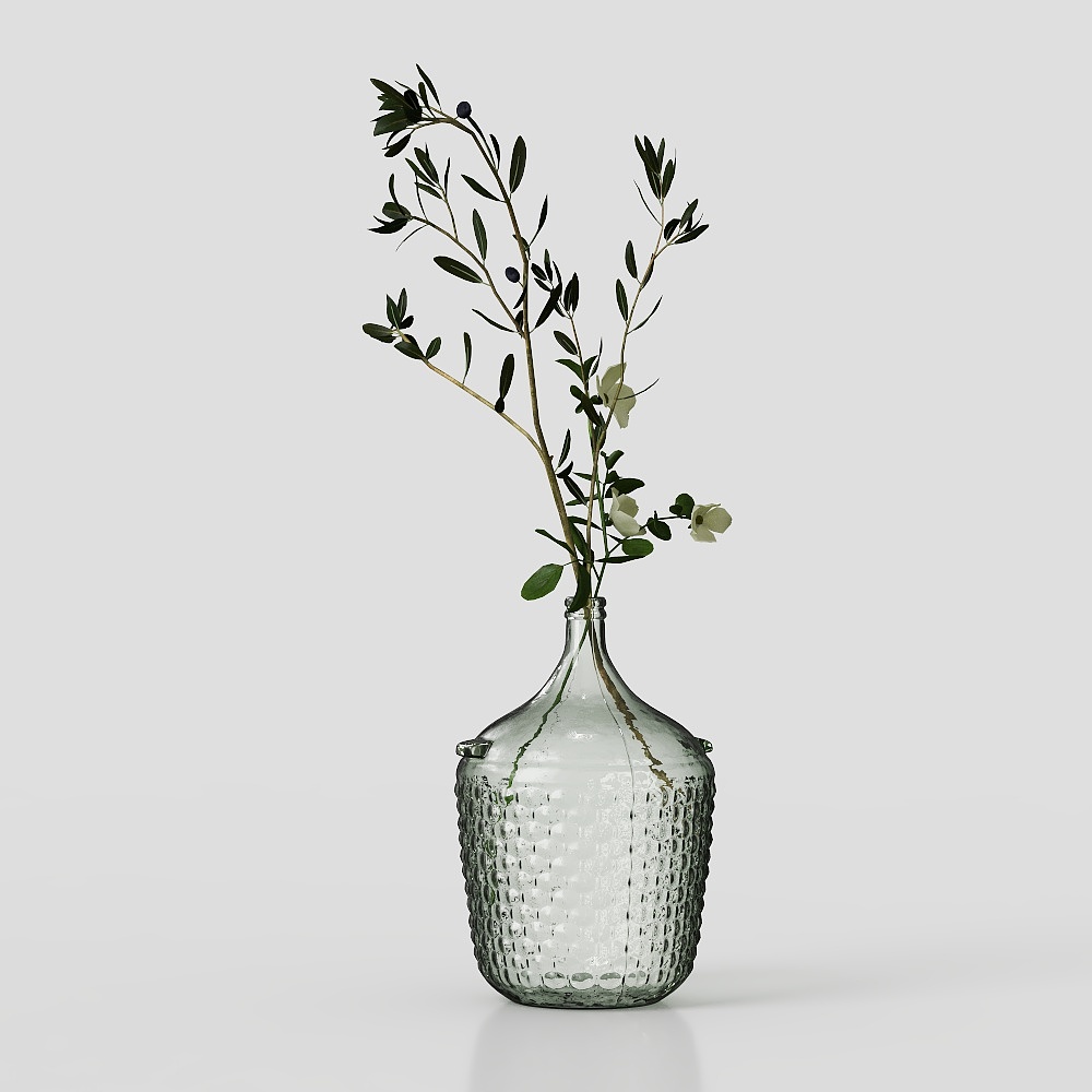 모던 유리 화병 꽃