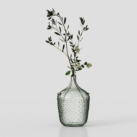 모던 유리 화병 꽃