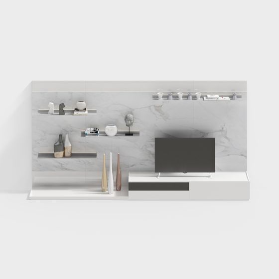 Minimalist Living Room TV Cabinet 3D model