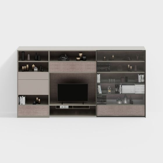 Elegant Low-Poly TV Stand 3D Model