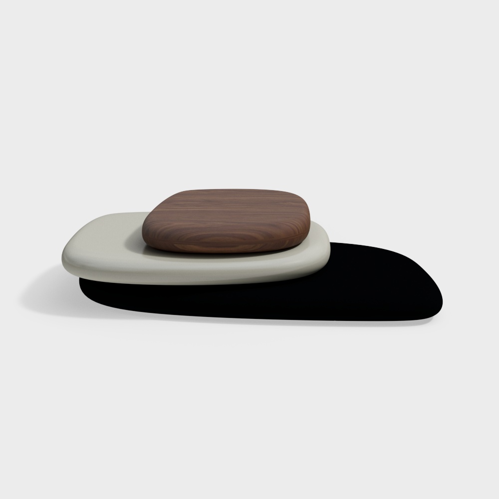 Geometric Coffee Table 3D Model – Low-Poly Wood Design